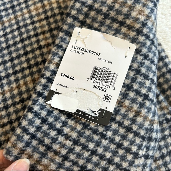 NWT LAUREN RALPH LAUREN Men’s Luther Luxury Blend Overcoat Blue Earth 36R - Picture 11 of 12